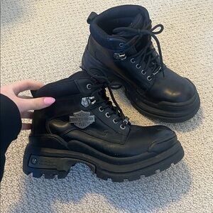 HARLEY DAVIDSON MEN’S SKID-LO BOOTS LEATHER BLACK 6